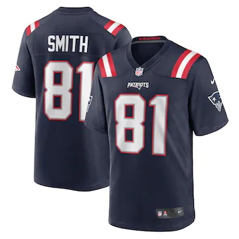 mens nike jonnu smith navy new england patriots game jersey